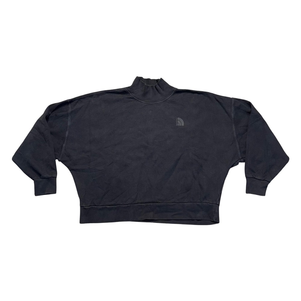 The North Face Sweatshirt Women Large Black Excellent Mock Neck Batwing Pullover